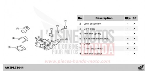 KIT,TOP BOX LOCK NT1100DR de 2024